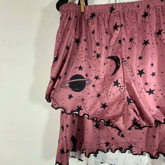 XL Stars, Moon  Saturn Mauve Pink Pajama Set - Picture 3 of 4